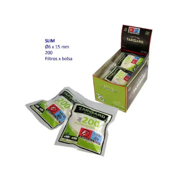 200 filtros slim 6 mm con 30 bolsas targard